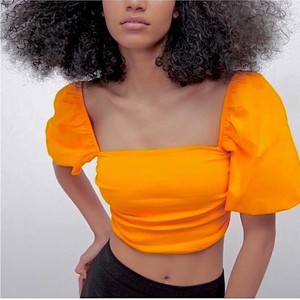 Zara Puff Sleeve Crop Top